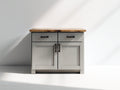 Sideboards Holzwerkstoff 110x42x88 cm - Hellgrau-Eiche - mit zwei Türen und zwei Schubladen