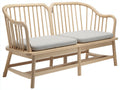 Gartenbank aus Massivholz 150 x 65 x 88 cm - Natur und Beige - geschwungenes Design