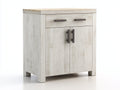 Sideboards aus Holzwerkstoff 85x40x90 cm - Weiß gekalkt - Landhaus Design mit Türen und Schublade