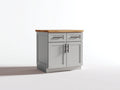 Sideboards - Holzwerkstoff 90 x 42 x 92 cm - Grau und Naturholz - Für Esszimmer und Wohnzimmer - Landhausdesign mit 2 Türen und 2 Schubladen