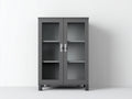 Vitrinen aus Holzwerkstoff und Glas 90x40x150 cm - Dunkelgrau - Modernes Design mit Glastüren