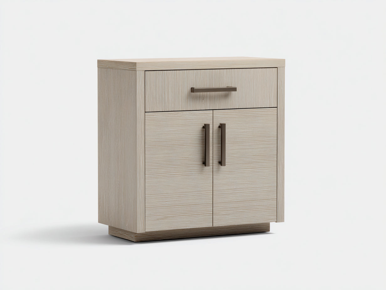 Sideboards Holzoptik mit 2 Türen und 1 Schublade 90x40x95 cm - Hellholz-Dunkelbraun - kompakter Stauraum für Esszimmer