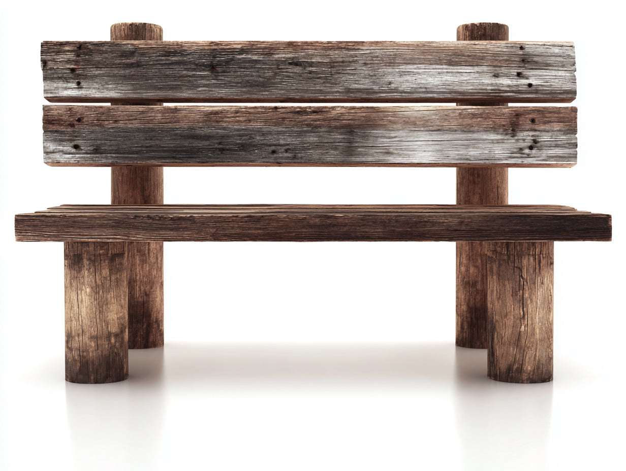 Gartenbank aus Holz 140x45x85 cm - braun-weiß - rustikal mit Rückenlehne