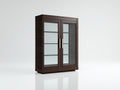 Vitrinen Holzwerkstoff Glas 120x40x135 cm - Dunkelbraun - modern mit zwei Glastüren